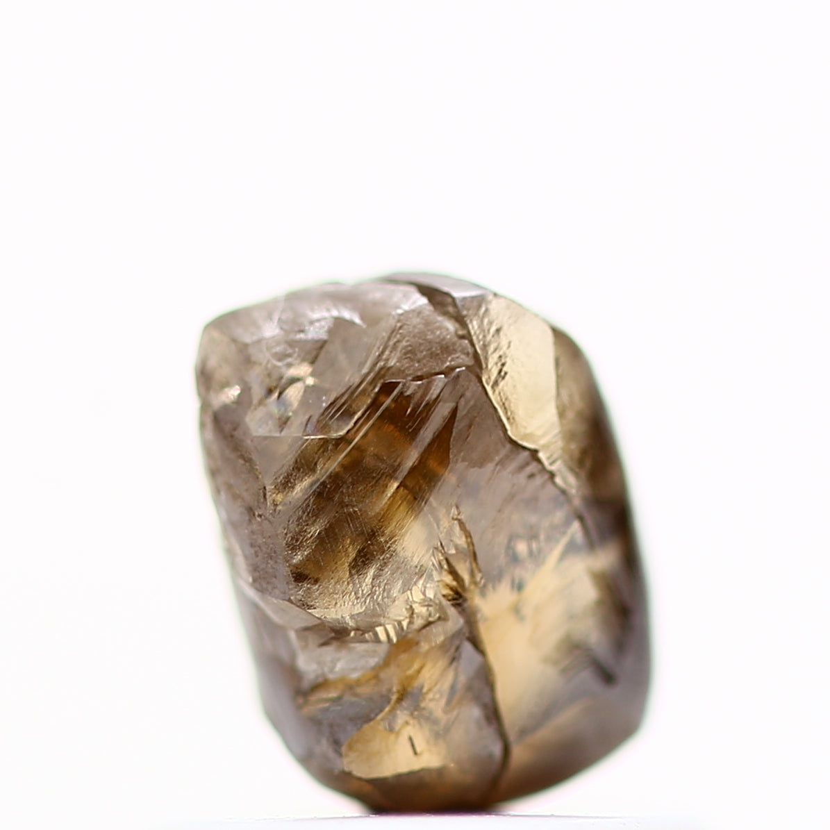 Natural Rough Crystal Raw Fancy Brown Uncut Diamond 0.81 Carat Design Rough Diamond Engagement Ring